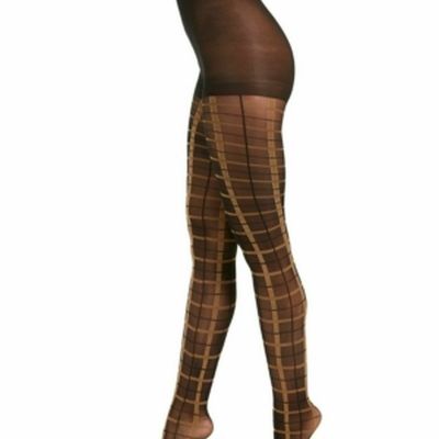 INC International Concepts Women’s Windowpane-Plaid Tights - XS/S